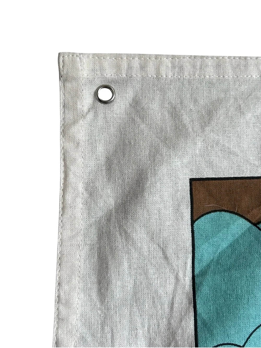 Tarot 'The Moon' Wall Tapestry - Blue, Mustard, White